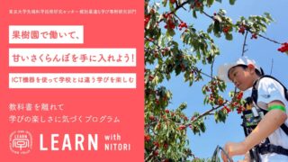 LEARN with NITORI 2025@余市町『果樹園で働いて、甘いさくらんぼを手に入れよう！ 』『リラックス子育て作戦会議in果樹園 』 <br>2025年6月29日